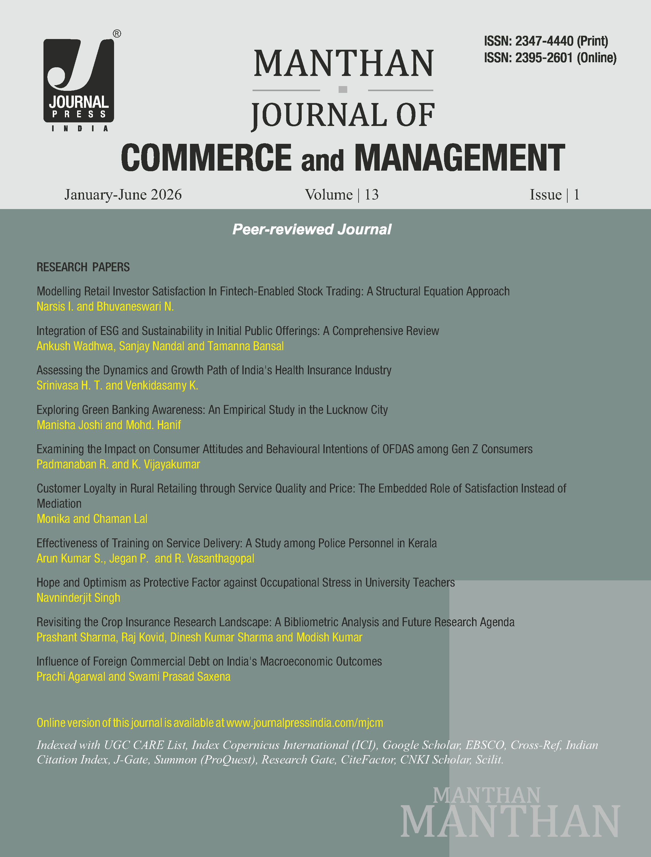 MANTHAN: Journal of Commerce and Management