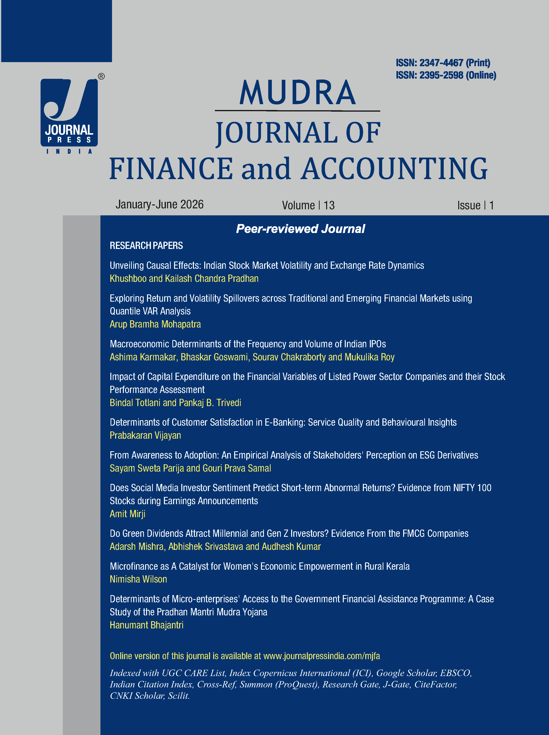 MUDRA: Journal of Finance and Accounting
