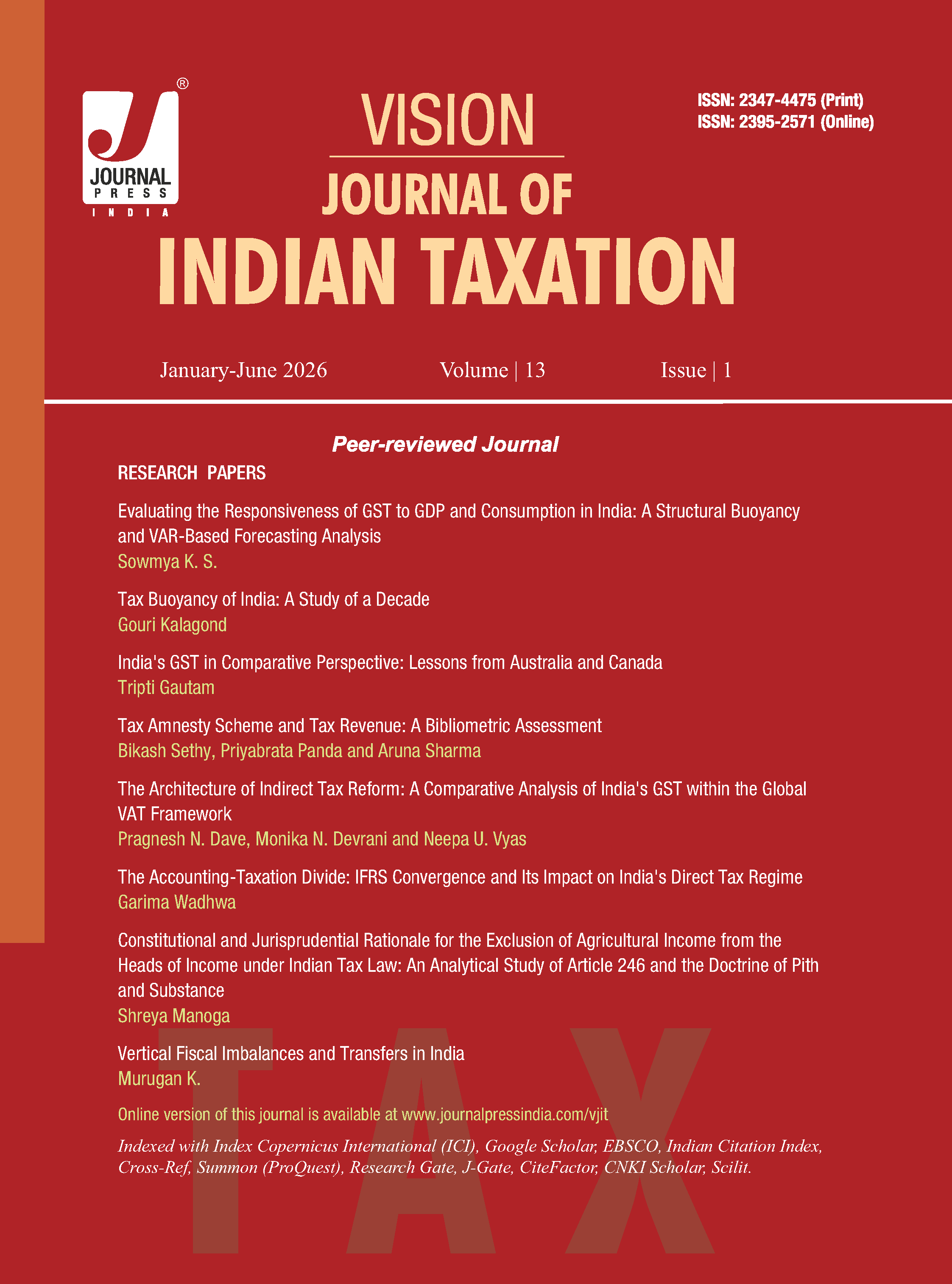 VISION: Journal of Indian Taxation